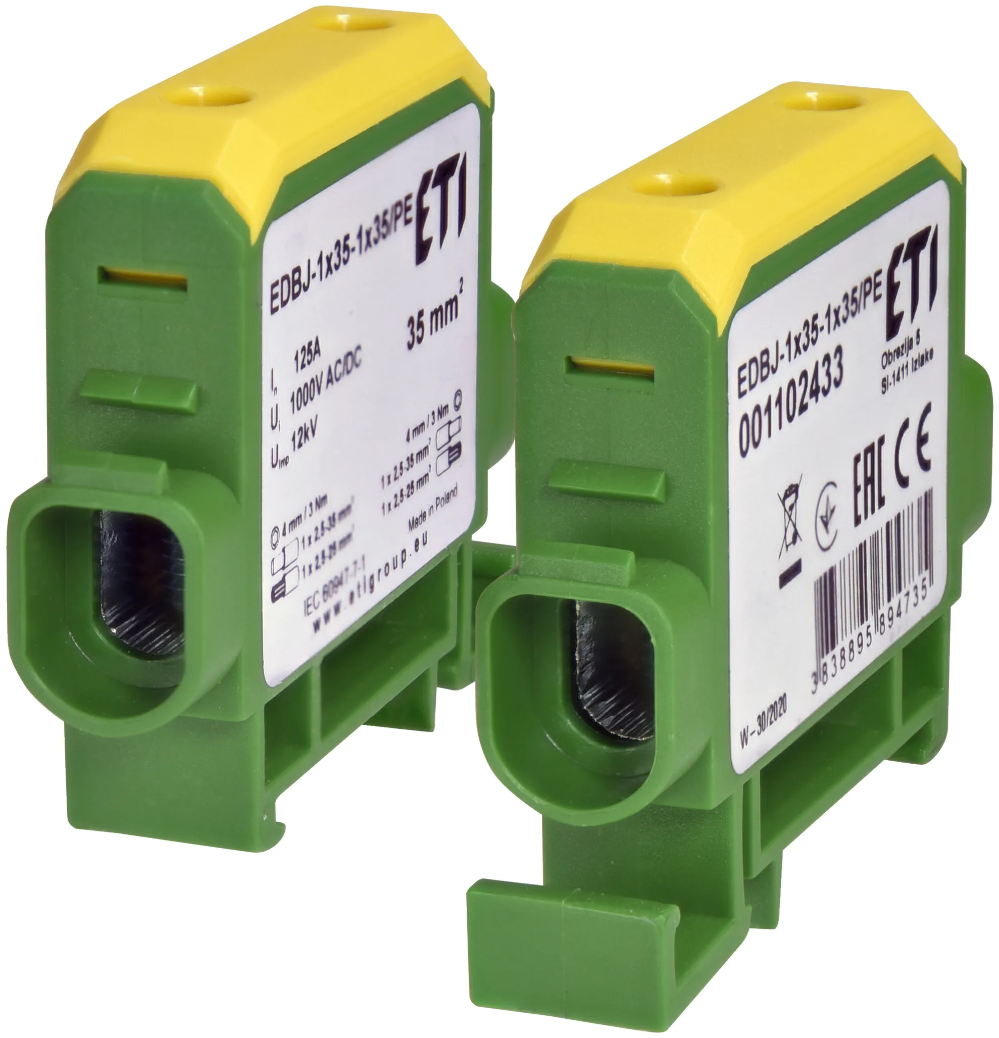 Conductor connection clamps EDBJ-1x35-1x35/PE 001102433