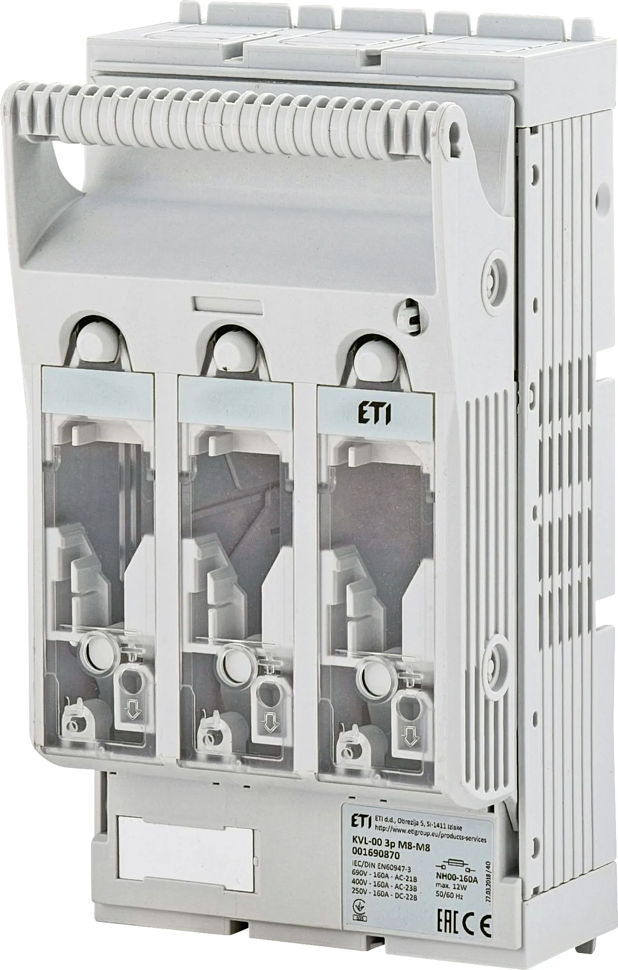 Fuse switch disconnector KVL-00 3p M8-M8 001690870
