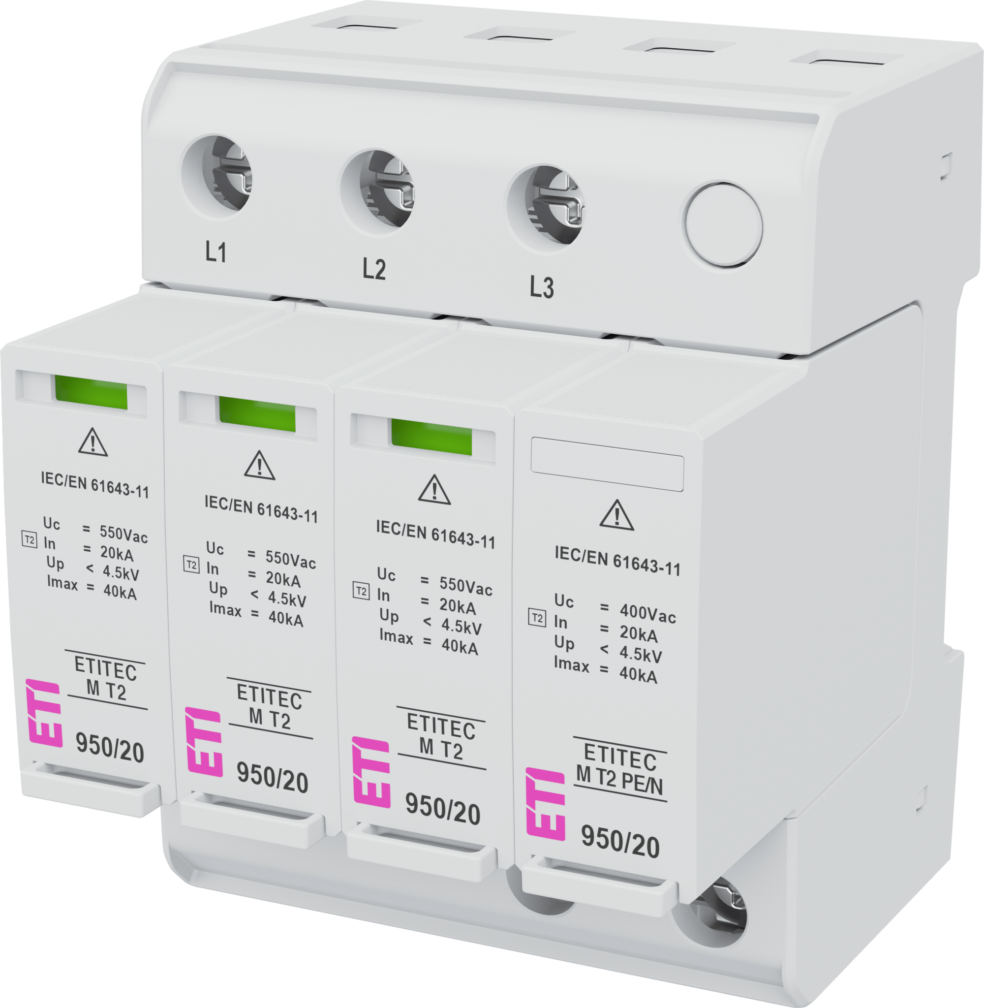 Surge arrester ETITEC M T2 950/20 4Y RC 002440821