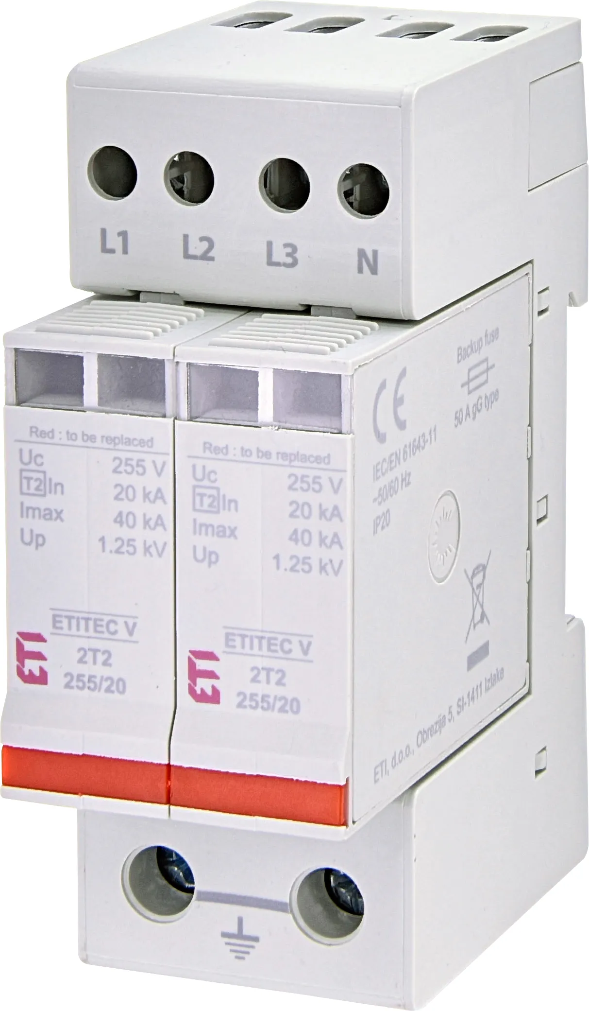 Surge arrester ETITEC V 2T2 440/20 4+0 002442944