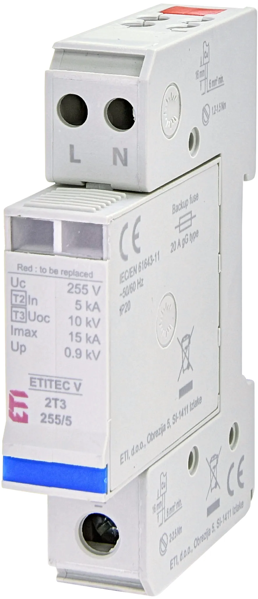 Surge arrester ETITEC V 2T3 255/5 1+1 002442970