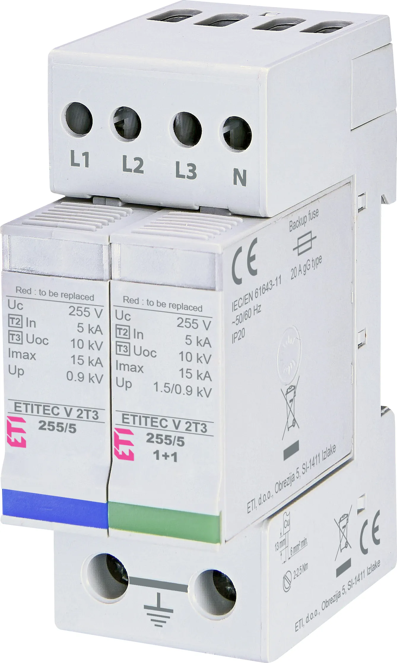 Surge arrester ETITEC V 2T3 440/5 4+0 RC 002442978