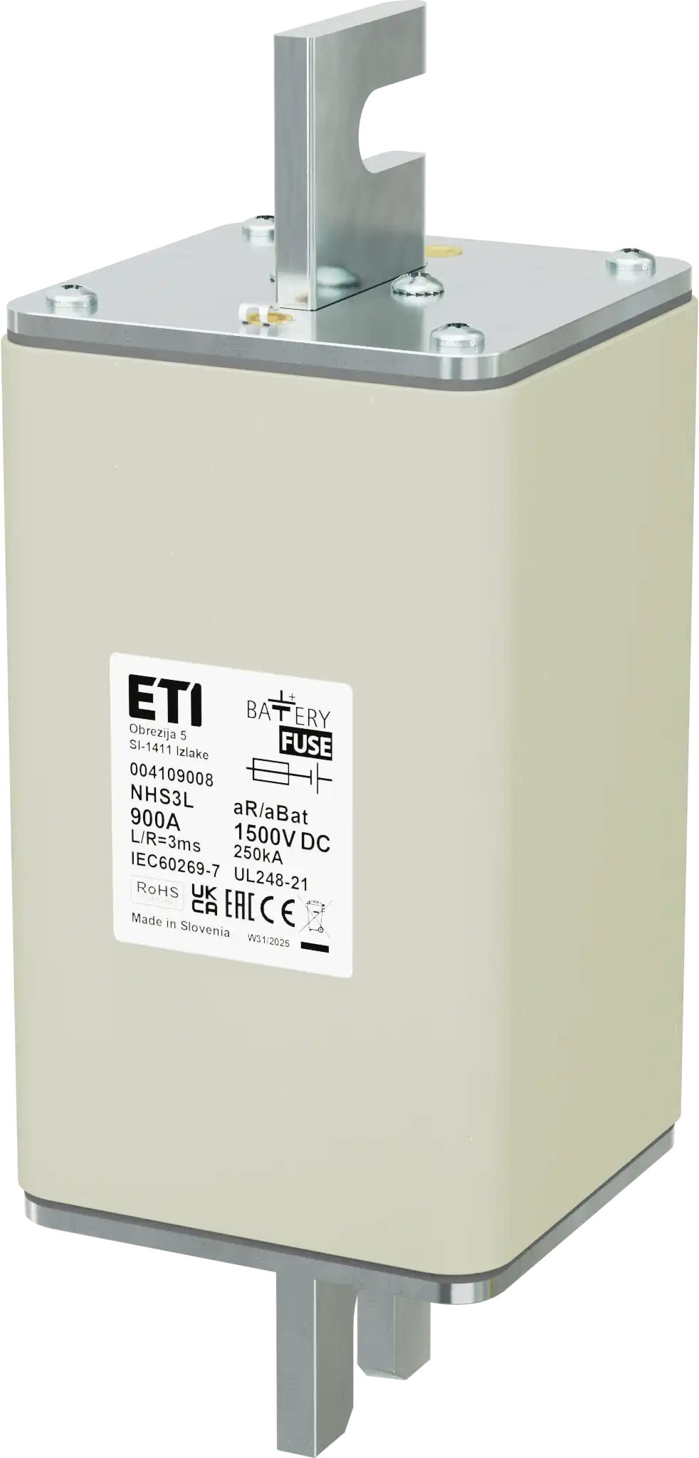 Fuse link NHS3L aR/aBat 900A/1500V DC AL 004109008