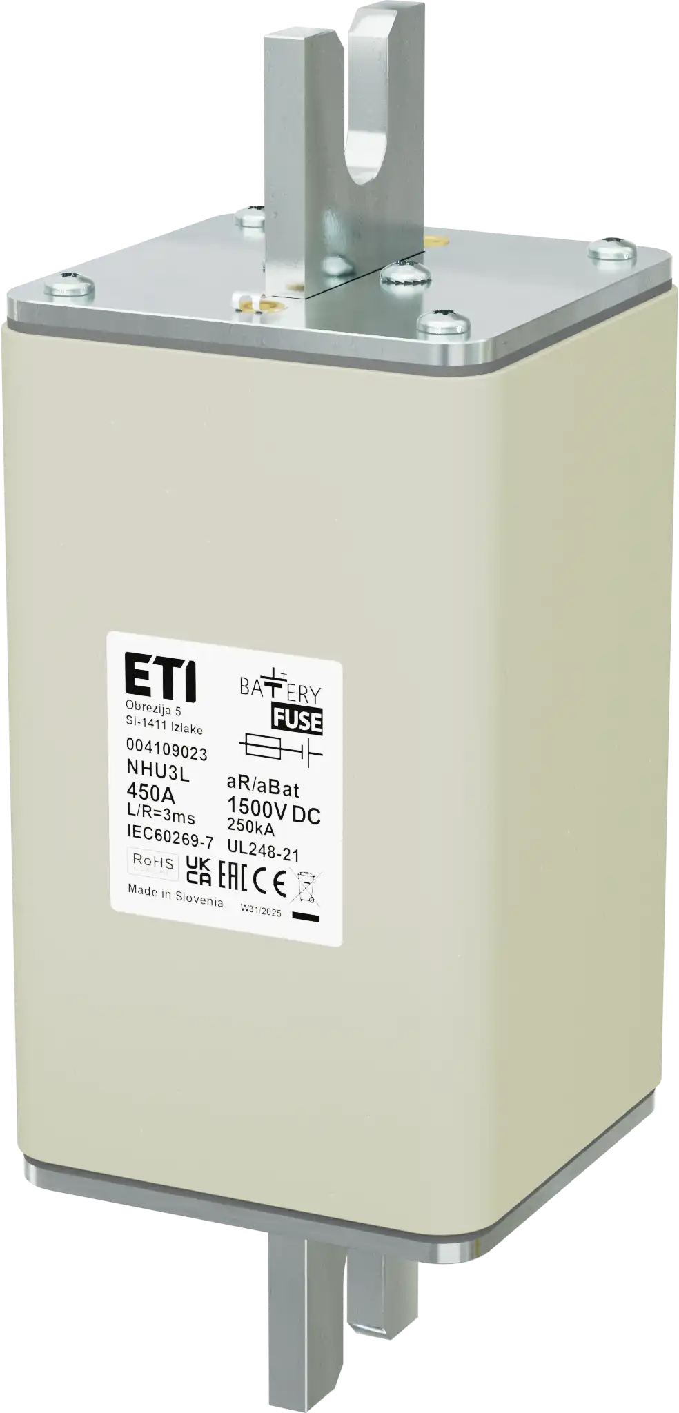 Fuse link NHU3L aR/aBat 450A/1500V DC AL 004109023