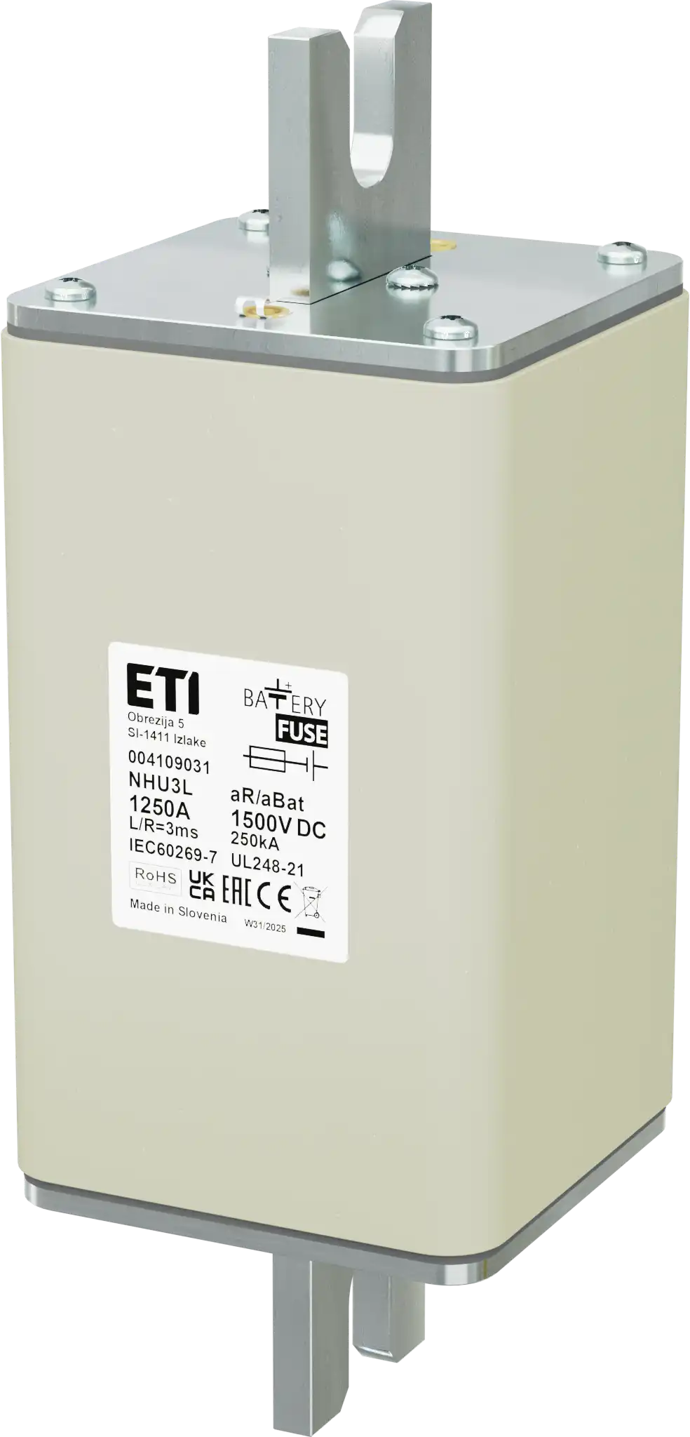 Fuse link NHU3L aR/aBat 1250A/1500V DCAL 004109031