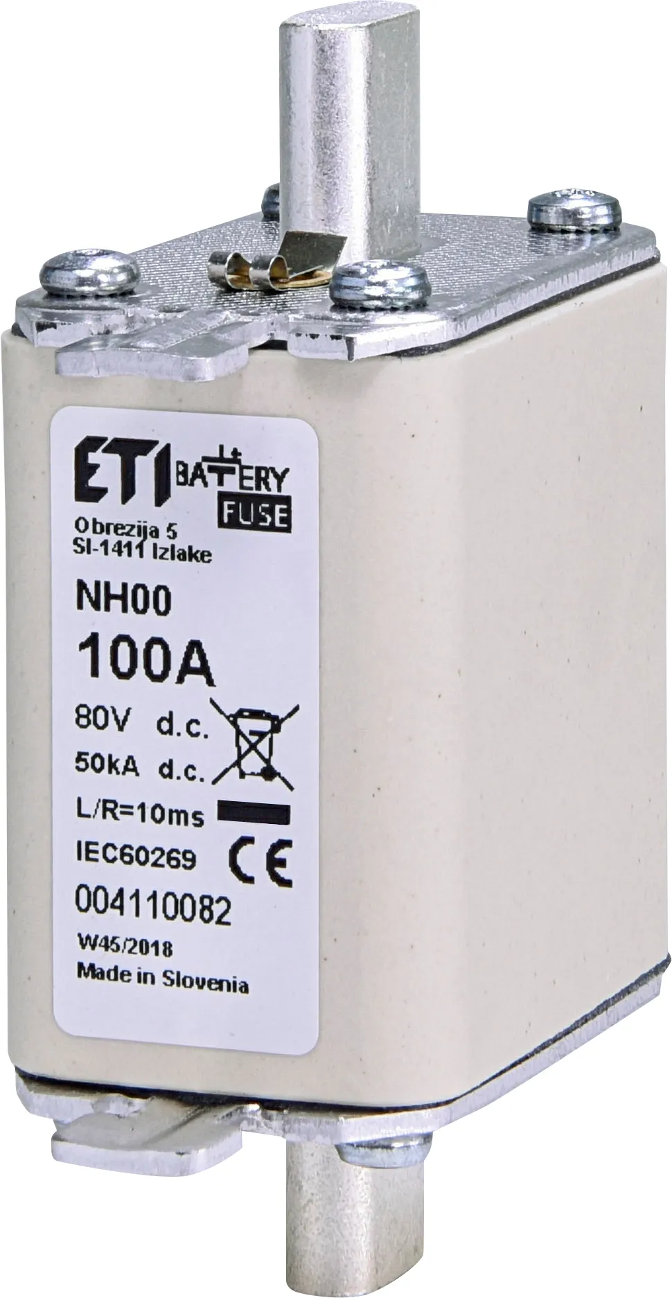 Fuse link NH00 gBat 100A/80V DC 004110082