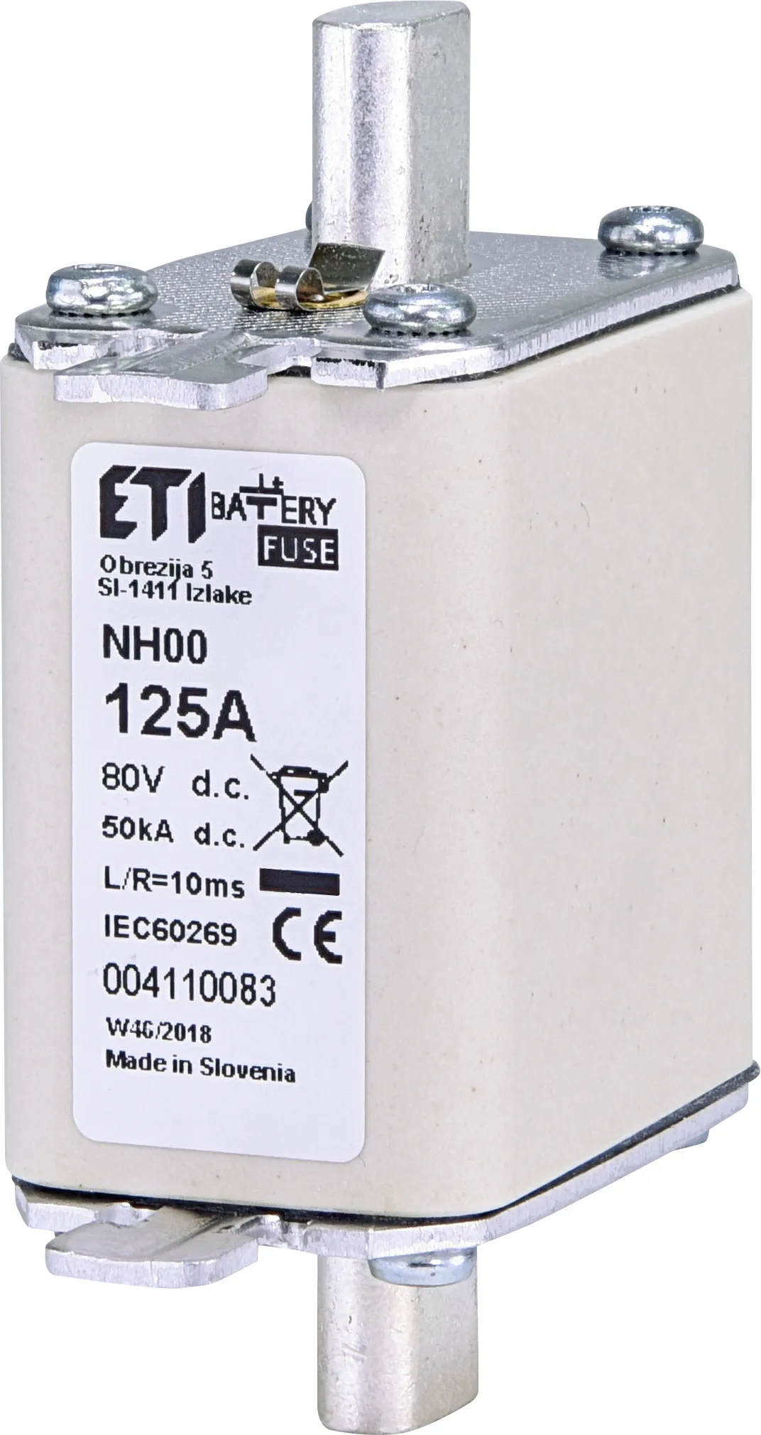 Fuse link NH00 gBat 125A/80V DC 004110083
