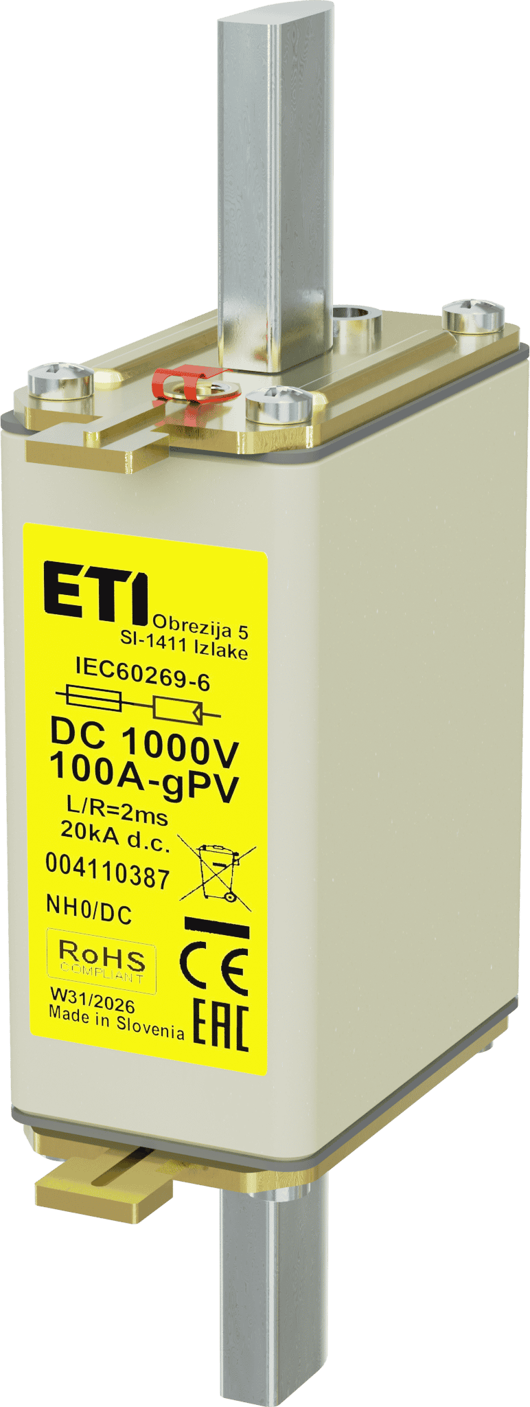 Fuse link NH0 gPV 100A/1000V DC 004110387