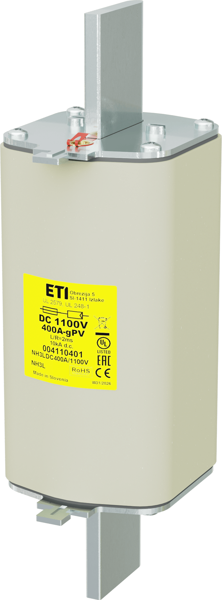 Fuse link NH3L gPV 400A/1100V DC UL 004110401