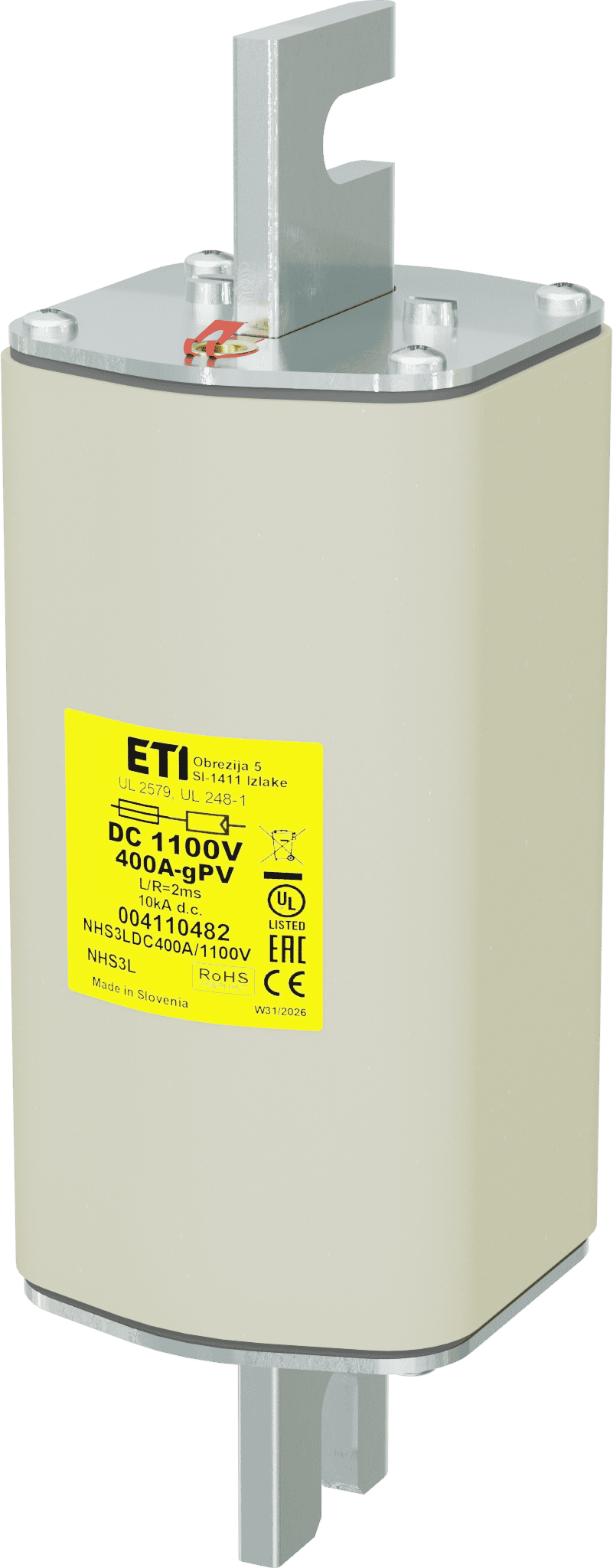 Fuse link NHS3L gPV 400A/1100V DC UL 004110482