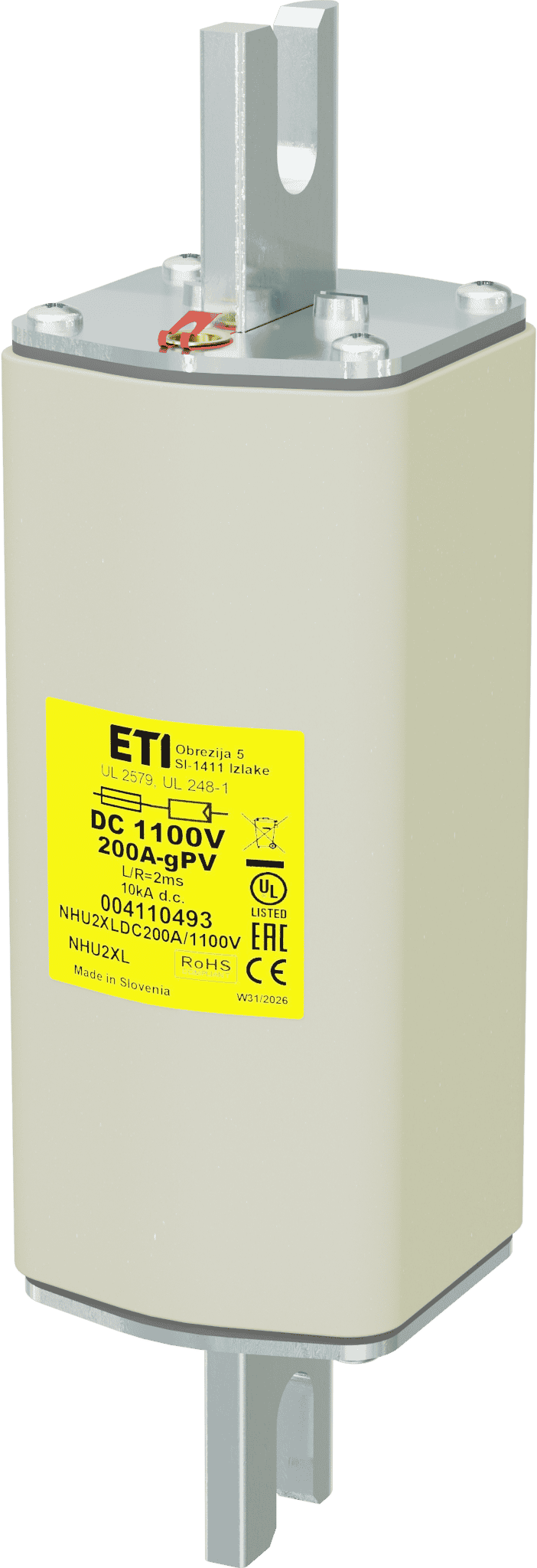 Fuse link NHU2XL gPV 200A/1100V DC UL 004110493