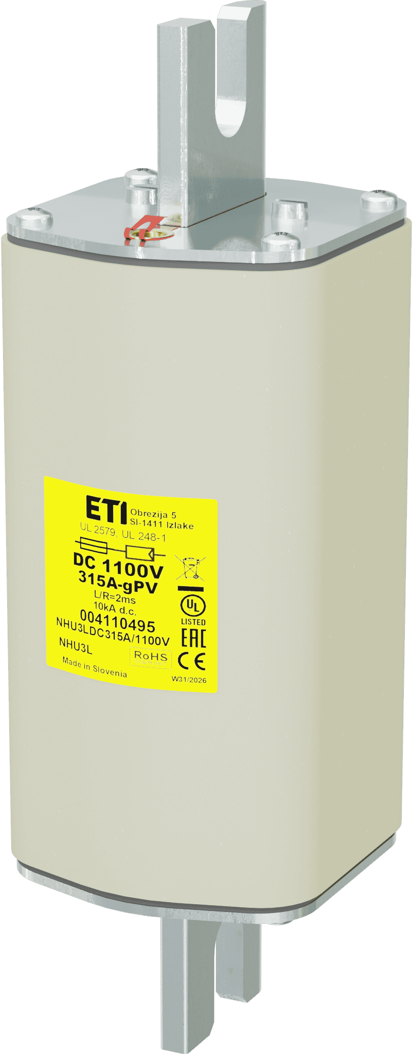 Fuse link NHU3L gPV 315A/1100V DC UL 004110495