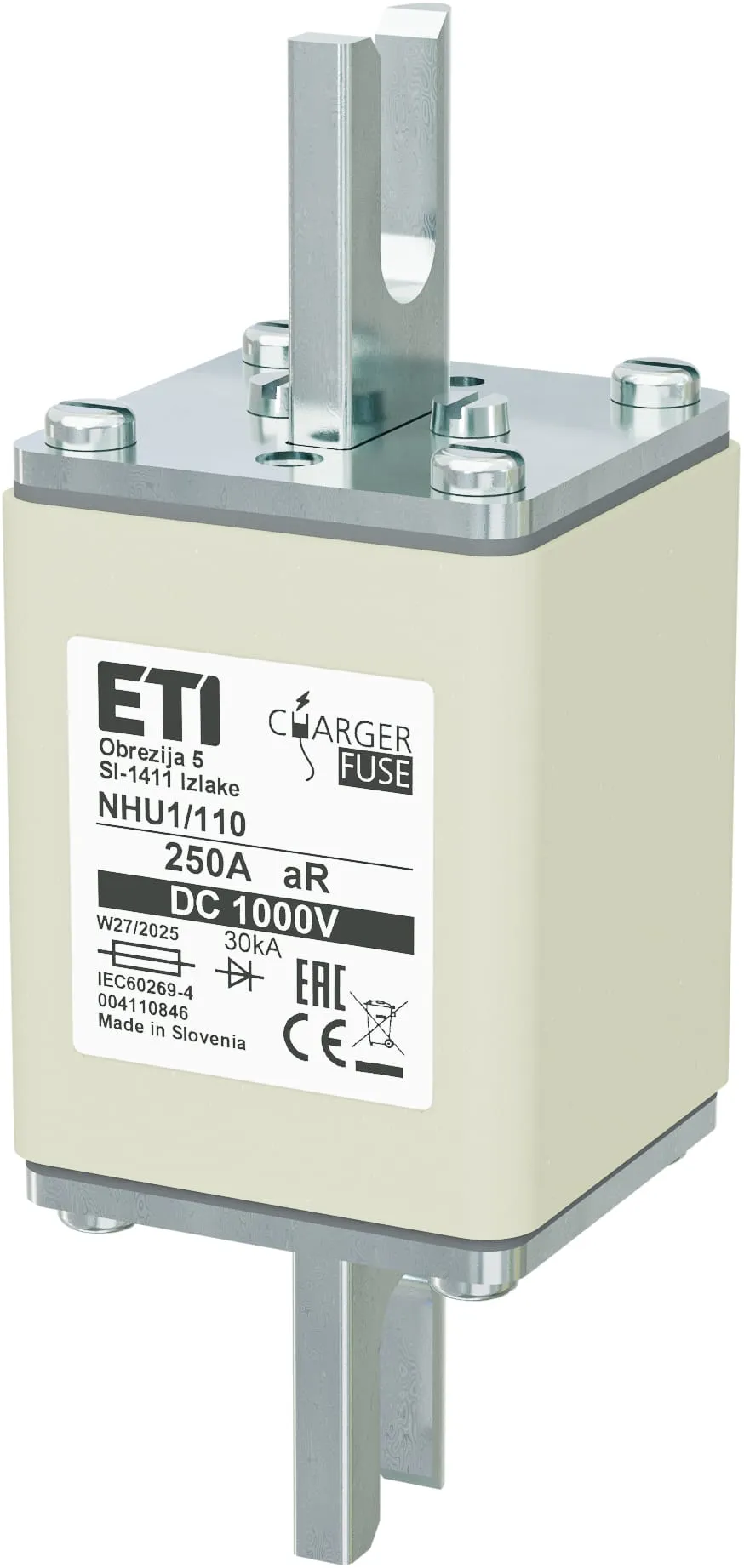 Fuse link NHU1/110 aR 250A/1000V DC 004110846