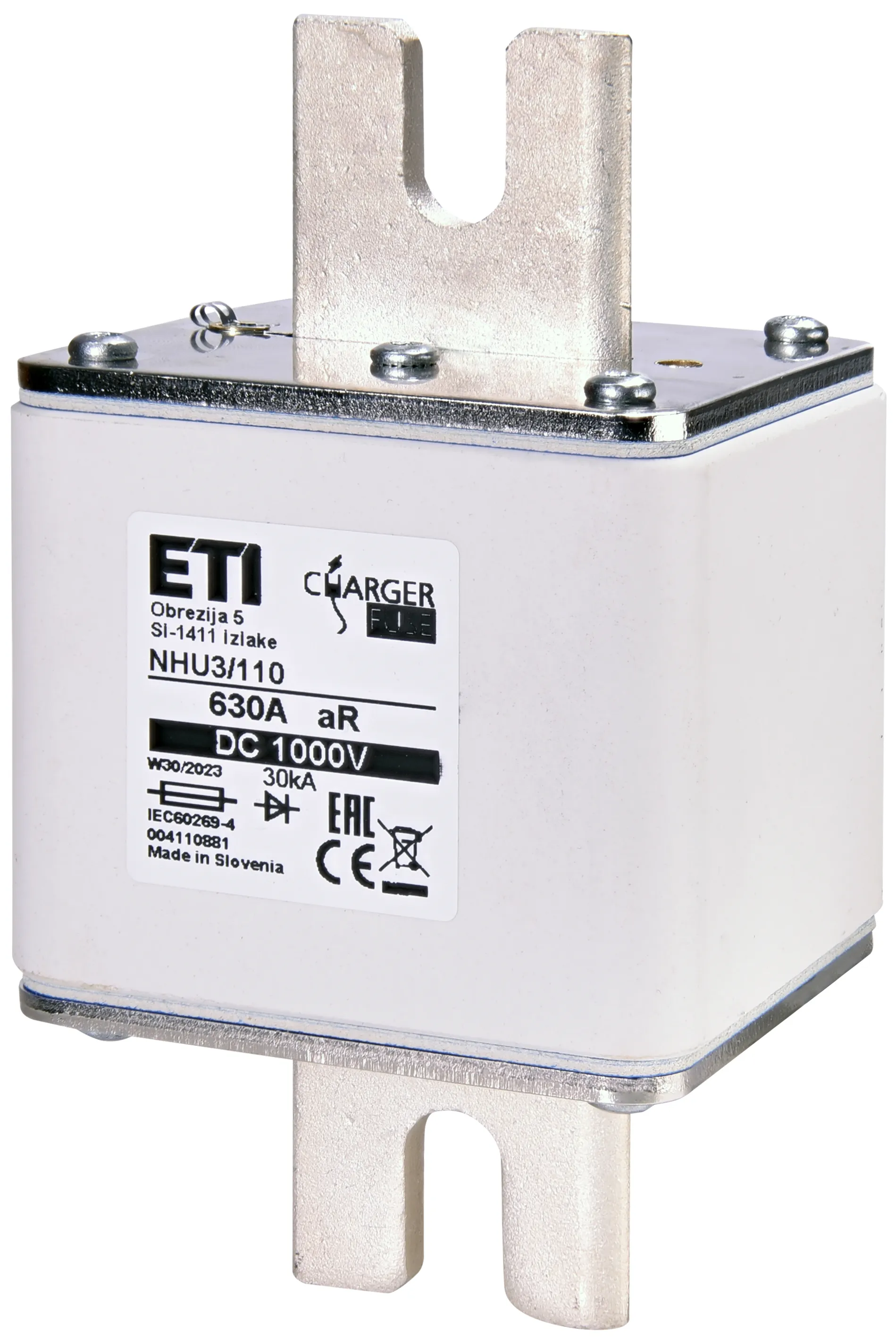 Fuse link NHU3/110 aR 630A/1000V DC 004110881