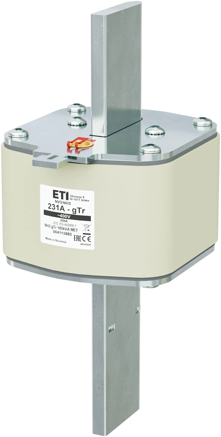 Fuse link NH3 gTr 231A/400V/160kVA MET 004113882