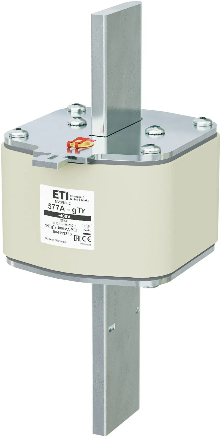 Fuse link NH3 gTr 577A/400V/400kVA MET 004113886