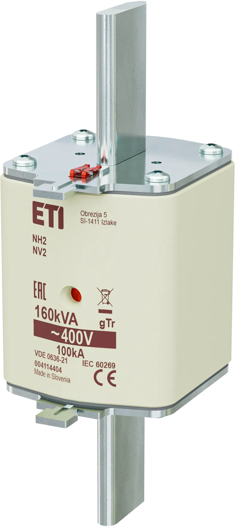Fuse link NH2 gTr 231A/400V/160kVA 004114404