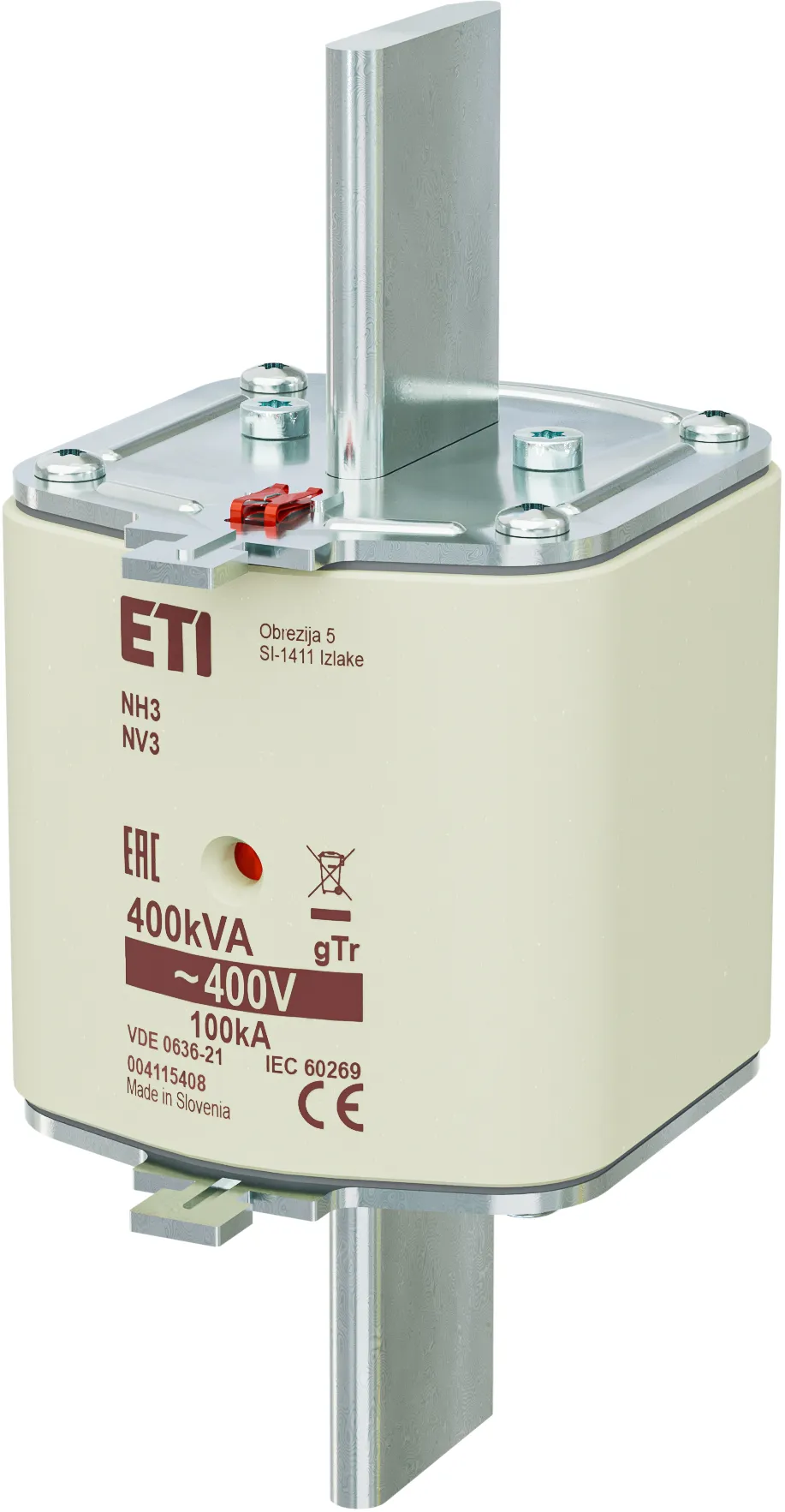 Fuse link NH3 gTr 577A/400V/400kVA 004115408