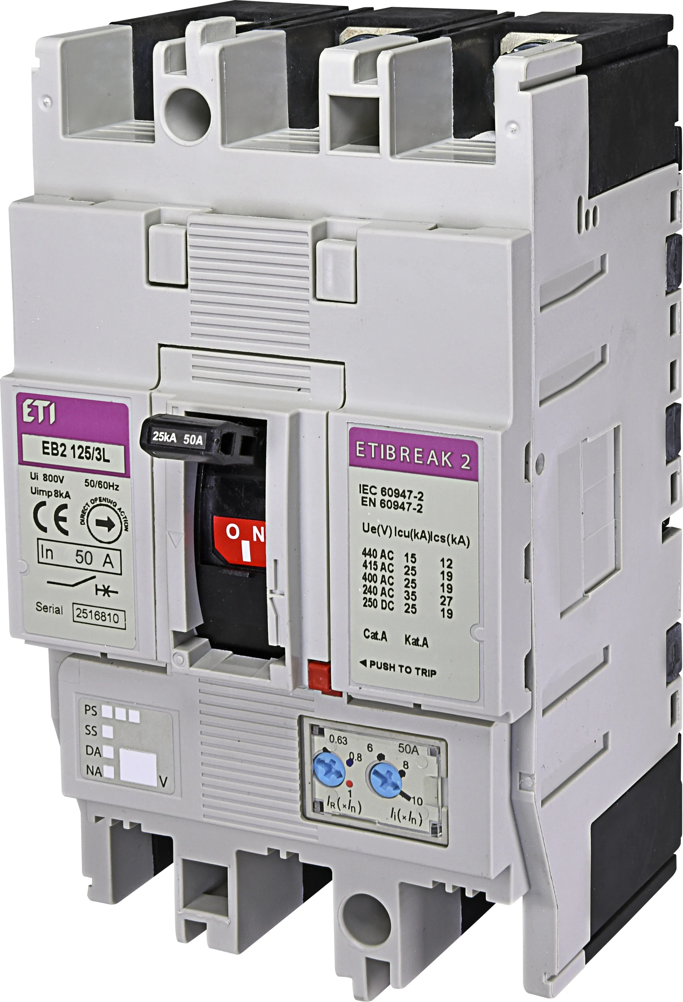 Molded Case Circuit Breaker EB2 125/3L 50A 3p 004671023