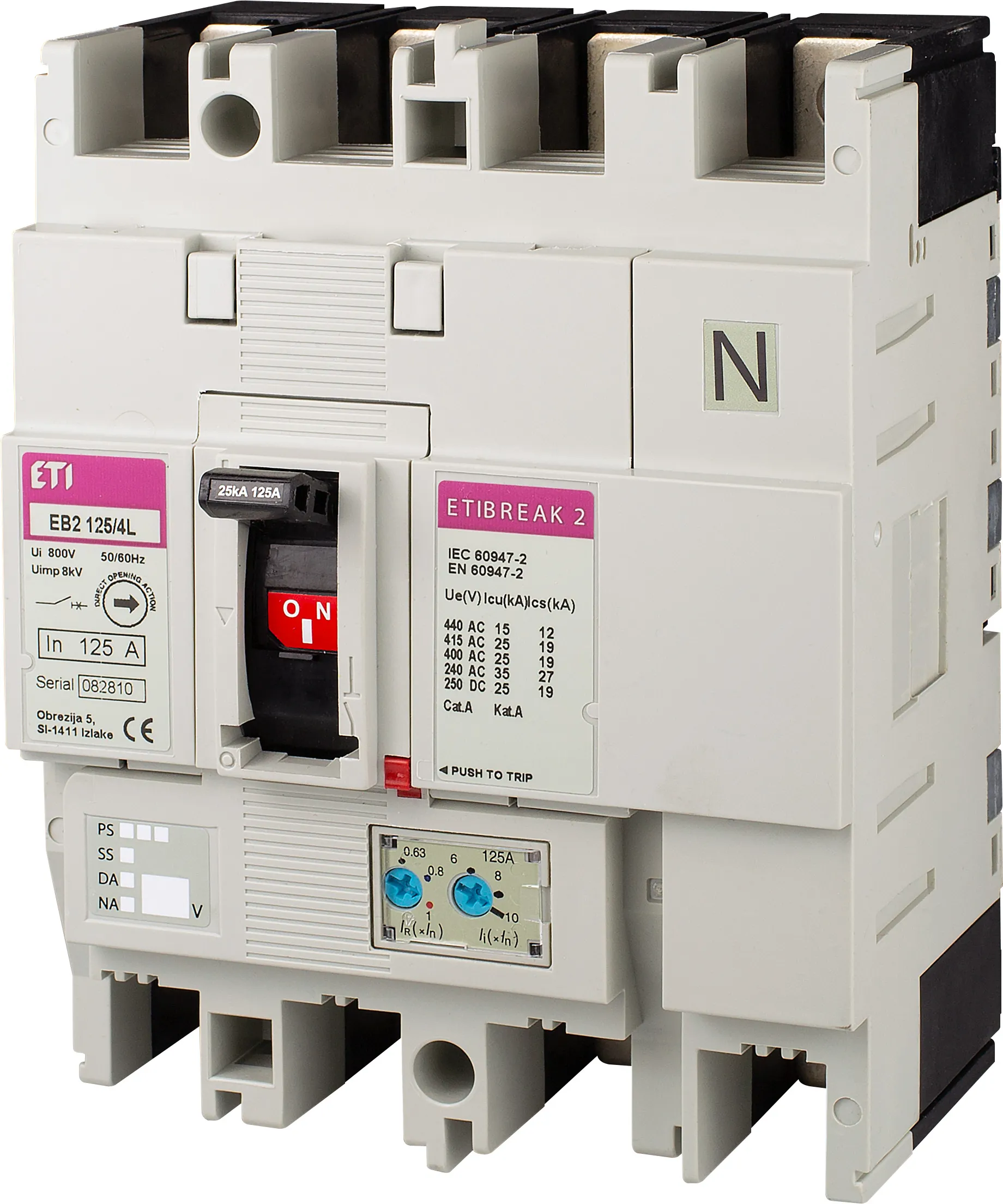 Molded Case Circuit Breaker EB2 125/4L 63A 4p 004671030