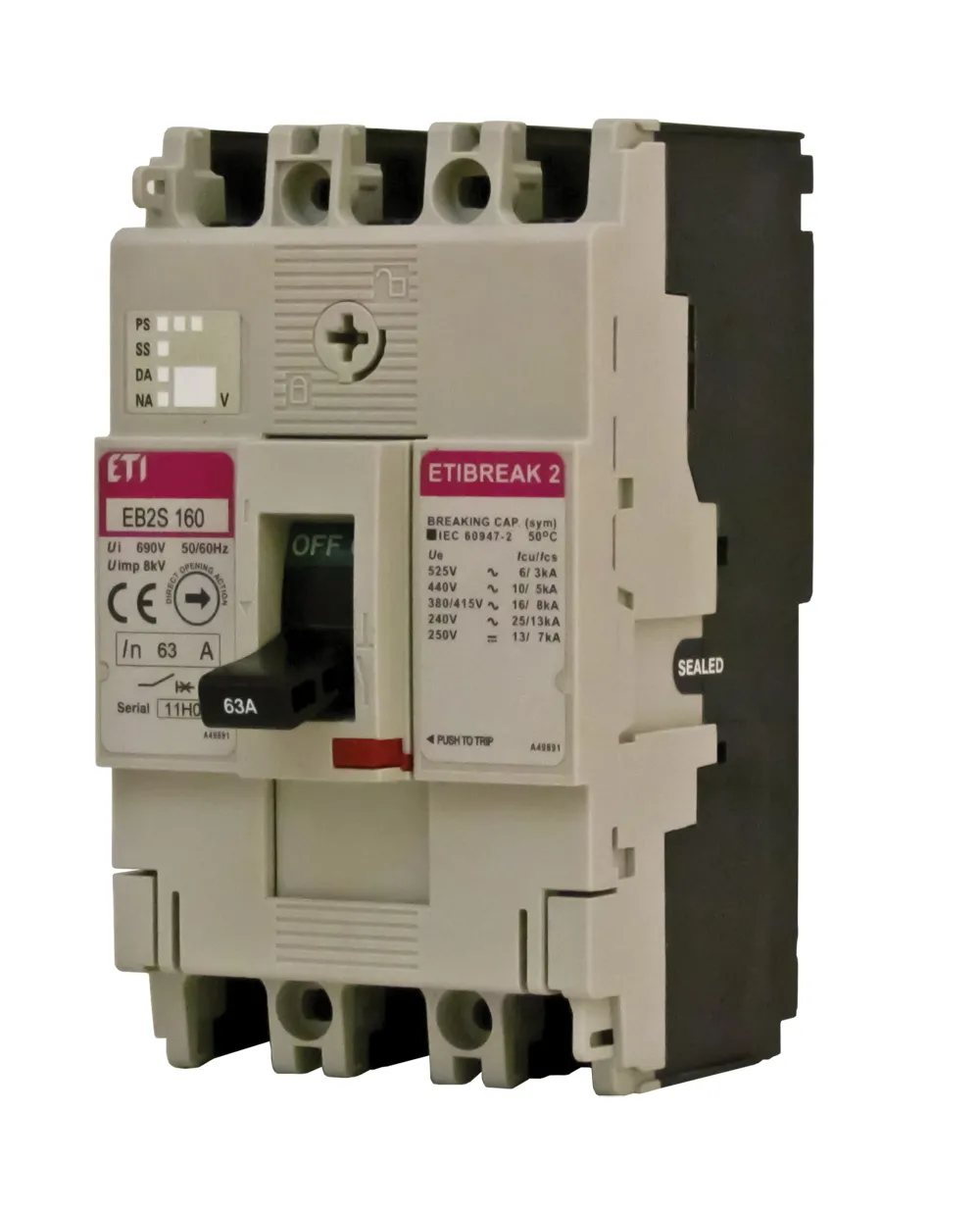 Molded Case Circuit Breaker EB2S 160/4LF 63A 4p 004671820