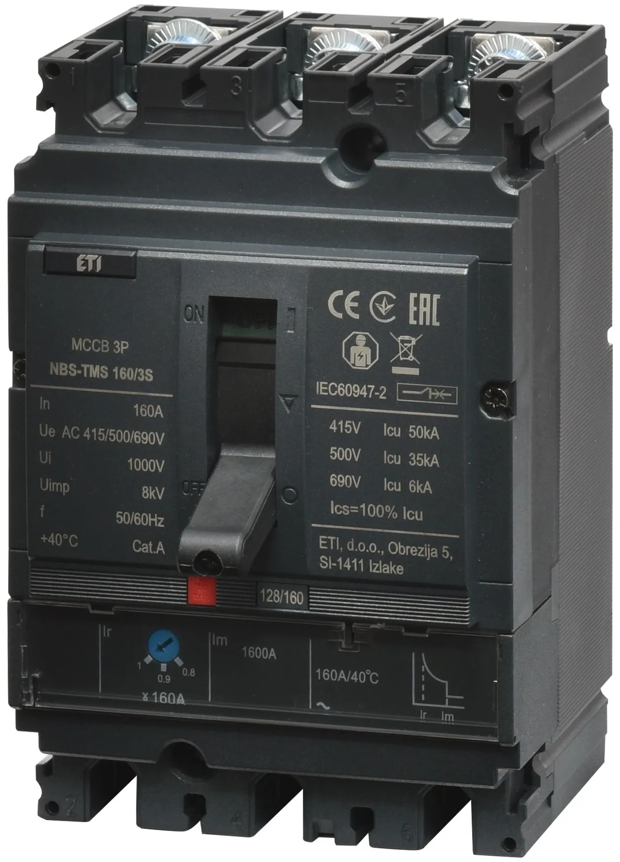 Molded Case Circuit Breaker NBS-TMS 160/3S 160A 3P 004673029
