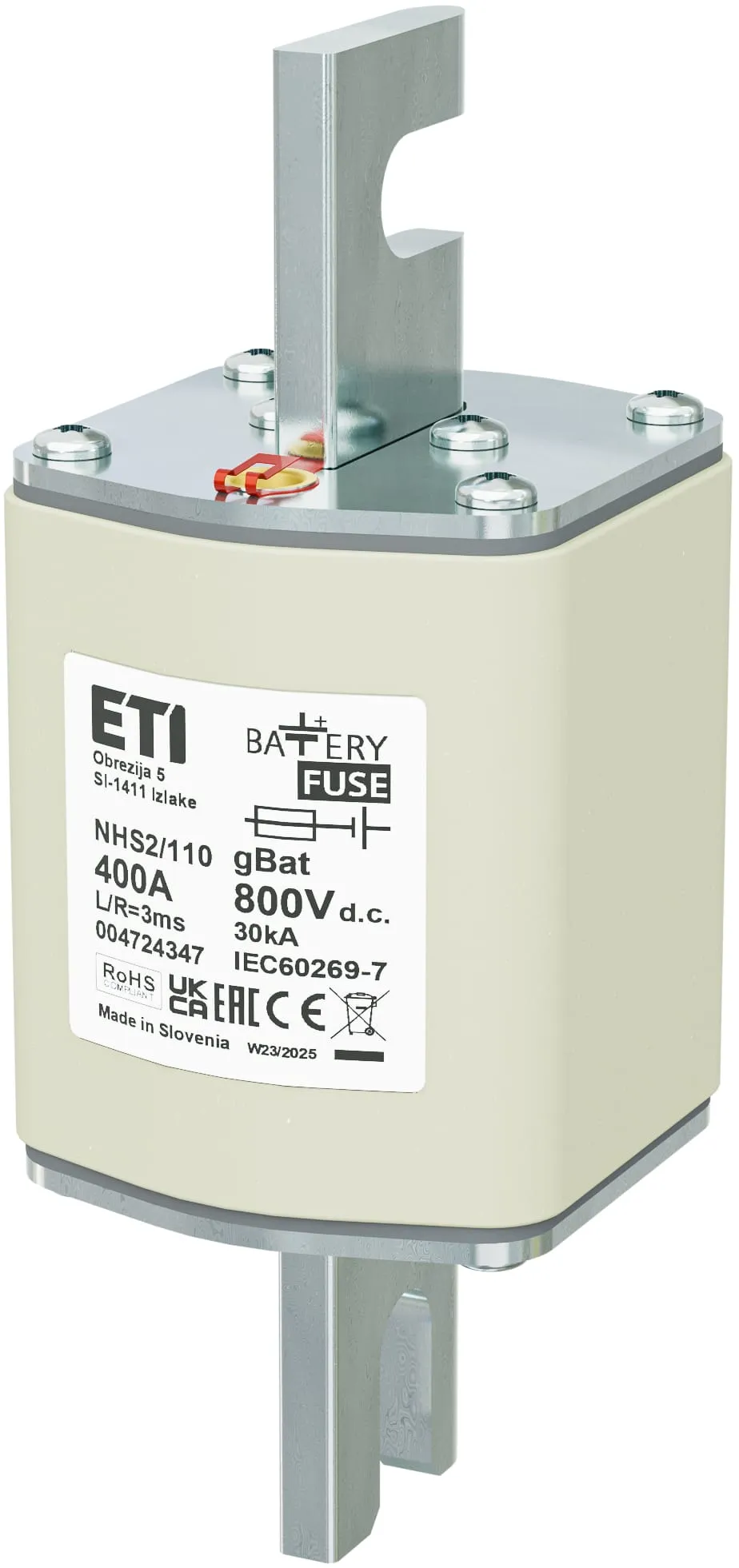 Fuse link NHS2/110 gBat 400A/800V DC 004724347